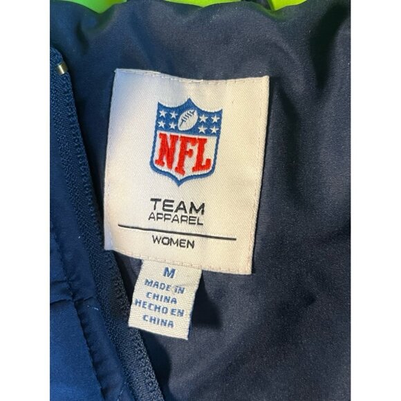 NFL Team Apparel Women's Seattle Seahawks Blue Long Sleeve Quilted Jacket Medium - Picture 3 of 12
